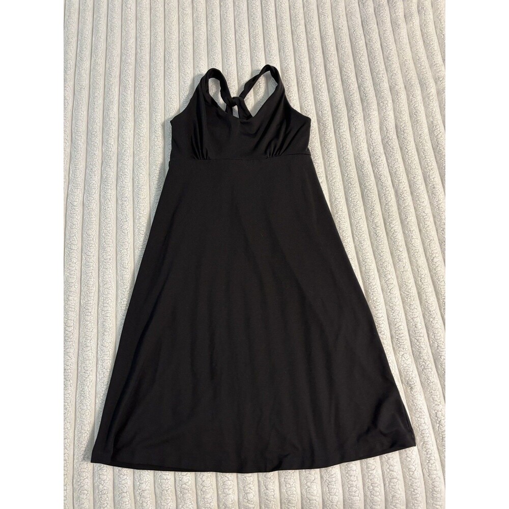 Patagonia Magnolia Spring mini Dress Womens small black twist halter pickleball
